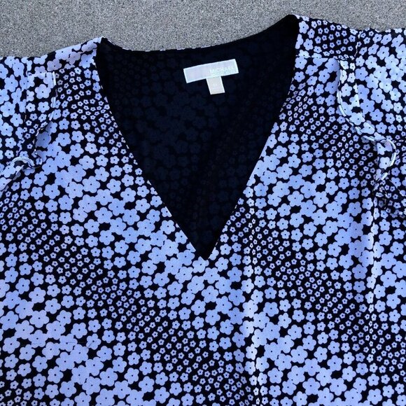 MICHAEL KORS V Neck Blouse Top Shirt Women's 3X Polyester Floral Designe…​ - Picture 4 of 8